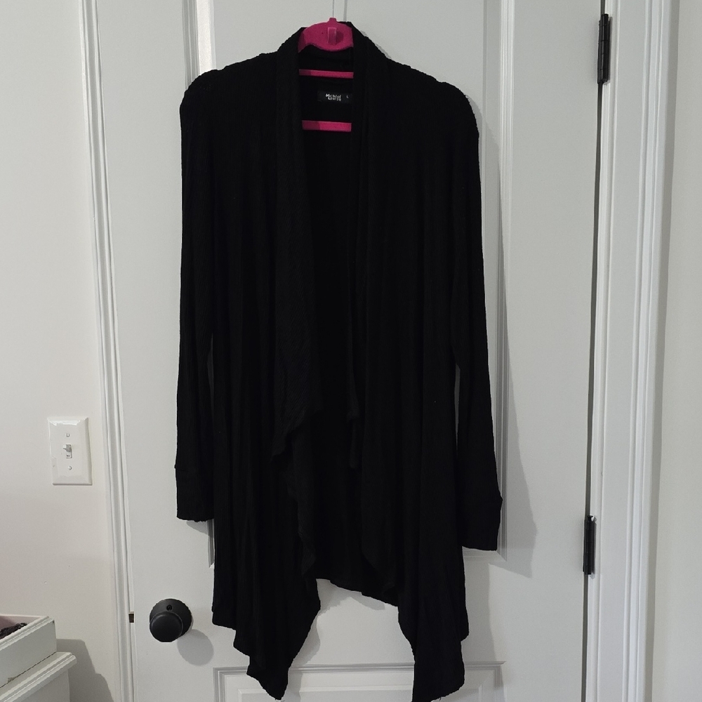 Michael Lauren Black Drape Cardigan